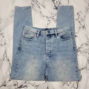 Fashion Nova high waist button up fly skinny jeans light wash size 9